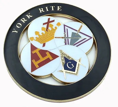 York Rite Royal Arch Masonic 3  Metal Emblem 3D  Decal MAS9-BLK • $7.99