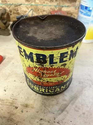 Vintage Emblem Motor Oil 5 Pound Grease Can Warren Pa Pennsylvania • $25