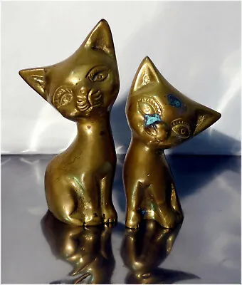 Vintage Solid Brass Cat Figurines • $17.74
