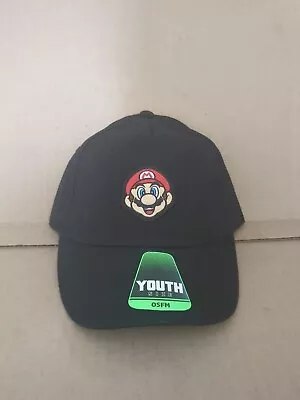 Nintendo Super Mario Bros.  Youth Baseball Cap Snapback Hat Boys Black Gamer • $13