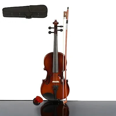 Natural 1/4 Size Acoustic Violin + Case + Bow + Rosin For Beginner Student Gift • $58.95