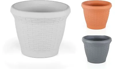 Mesh Style Plastic Round Plant Pots Planters 41.5cm Or 50cm - 3 Colours • £19.99