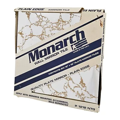 Vintage Gold Vein Monarch Mirror Wall Tiles 12 X 12  USA 70s Lot Of 4 In Box • $85
