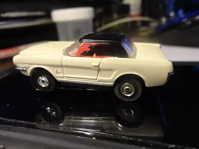 Vintage Aurora Tjet Ho Slot Car White/black Top Mustang Hardtop • $58