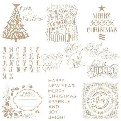 $7.80 • Buy Christmas Tree Words Metal Hot Foil Plates DIY Scrapbook Embossing  Paper Cards