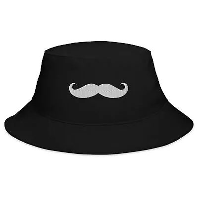 Classic Handlebar Mustache Embroidered Bucket Hat • $29.95