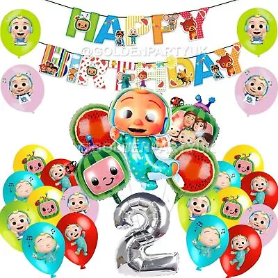 Cocomelon Party Supplies BALLOONS Happy Birthday Banner Number Party Decor • £16.99