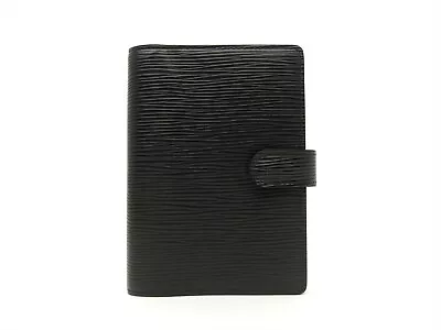 Louis Vuitton Authentic Epi Leather Black Agenda Fonctionnel PM Diary Cover Auth • $129