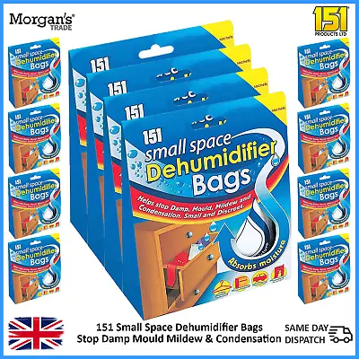151 Small Space Dehumidifier Bags Wardrobe Drawer Mould Mildew Moisture Remover • £5.99