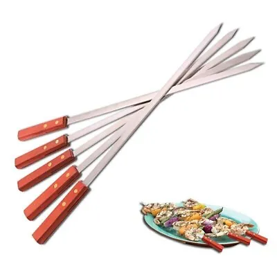Large Heavy Duty Barbecue Skewers Flat Extra Wide Kebab Shish BBQ  Strong Grill • £3.99