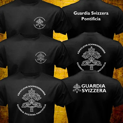 Rare Vatican Guardia Svizzera Swiss Guard Roman Catholic Pope Security T-shirt • $22.99