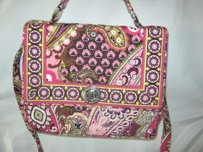 Vera Bradley Very Berry Paisley Julia Crossbody Turnlock Purse 8 X 9.5 X 3.5 EUC • $18.99