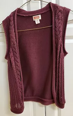 MOSSIMO SUPPLY CO. Open Style Wine Cardigan Cropped Knit Sweater Women's Size XS • $4