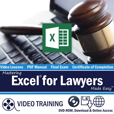 Learn EXCEL For Microsoft 365 FOR LAWYERS Training Tutorial DVD-ROM Course • $25