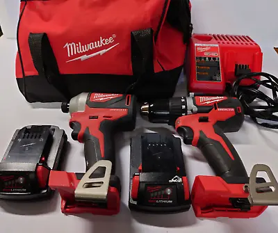 Milwaukee M18 Hammer Drill/Impact Driver Combo Kit 2997-22 2 Batteries... • $169.95