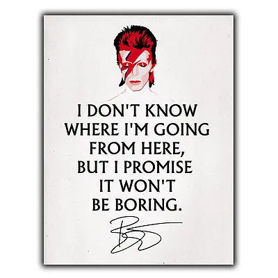 METAL SIGN WALL PLAQUE DAVID BOWIE QUOTE I Don't Know Where I'm Going From Here • £4.45