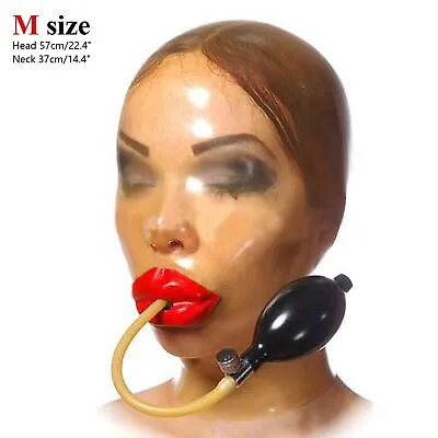 Transparent Latex Gummi Rubber Hood Experience Suffocation Rubber Mask Sex Women • £38.53