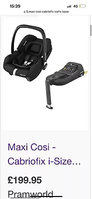 Maxi Cosi Cabriofix I-Size + Isofix Base Bundle   • £125