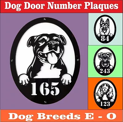Dog House Number Plaque (Dog Breeds E - O) • £24.99