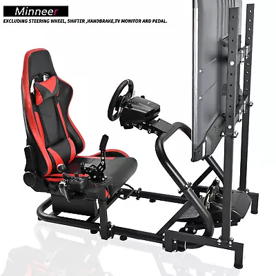 Minneer G29 Racing Simulator Cockpit With Seat & Monitor Stand Fit Logitech G920 • £126.99