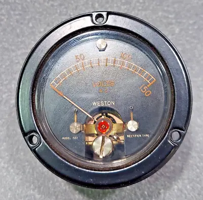Weston Electrical Meter Model 1522   0-150 Volts AC   Vintage 1954 • $46