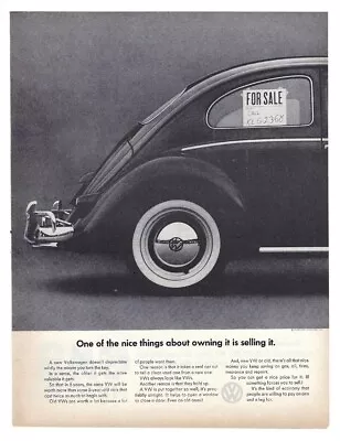 1964 VOLKSWAGEN VW BUG Print Ad  One Nice Thing About Owning It Is Selling It  • $11.95