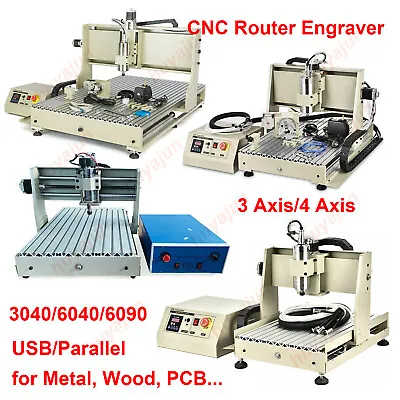CNC 6090 6040 3040 3/4Axis Router Engraver DIY Engraving Milling Cutting Machine • £980