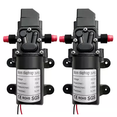 2x12V Water Pump 130PSI Self Priming Pump Diaphragm High Pressure RV Auto Switch • $19.98