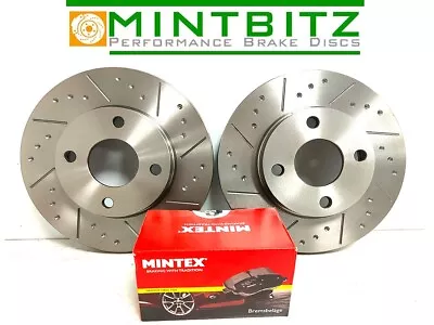 VW Golf MK2 1.8 GTi G60 Rallye 89-92 Front Brake Discs & Pads Dimpled Grooved • $127.38