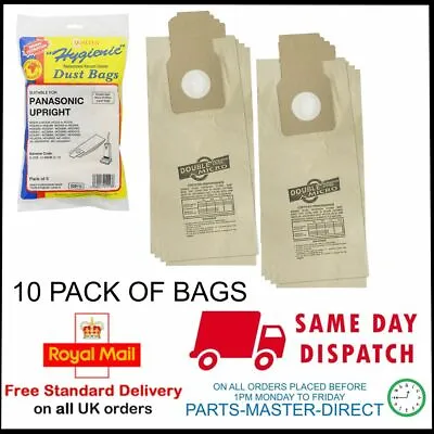 FITS PANASONIC UPRIGHT VACUUM CLEANERS DUST HOOVER BAGS U-2E U20E U20AB X 10 • £10.99