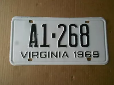 1969 VA Virginia A1-268 License Plate Original Tag YOM Low Number • $29.99