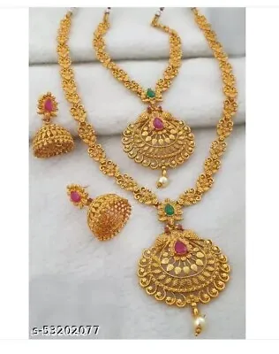 Gold Plated Jhumka Earrings Indian Bollywood Choker Necklace Set Bridal Jewelry • $21.49