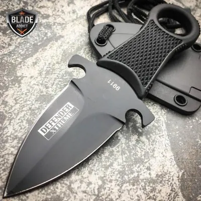 XTREME Tactical Black FULL TANG NECK Knife FIXED BLADE MILITARY DAGGER + Sheath • $10.40