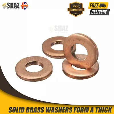 £4.99 • Buy Solid Brass Washers  Form A Thick To Fit Bolts & Screws M2.5 3 4 5 6 8 10 12 16 
