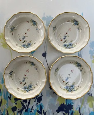 (4) Soup Cereal Pasta Bowls Mikasa Garden Club Day Dreams EC 461 Blue Flowers • $19.99