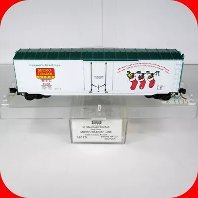 N Scale SEASON'S GREETINGS 50' CHRISTMAS Box Car MTL 1991 -- MICRO TRAINS 38170 • $14.99