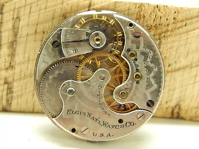 Antique Elgin Pocket Watch Movement 6s 15j Grade 295 Circa 1913 • $34