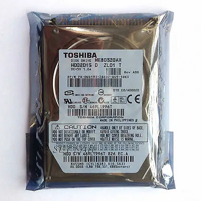 TOSHIBA 80 GB 2.5  5400 RPM PATA/IDE 16 MB Hard Disk Drive MK8026GAX HDD • £11.99