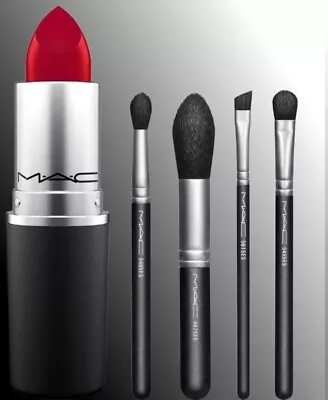 MAC ❤️ LMTD ED ❤️ Look In A Box BASIC 4 BRUSH SET ❤️ HUGE Lipstick Holder ❤️ NIB • $39.99