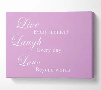 £68.99 • Buy Love Quote Live Laugh Love Pink Canvas Wall Art Home Decor Large Print