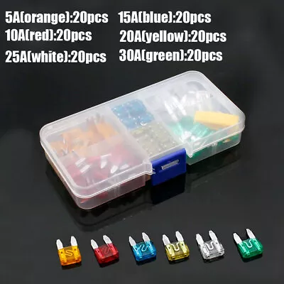 120Pcs Assorted Mini Car Fuse Blade Fuses Set Assortment Tool Auto Truck Parts • $14.67