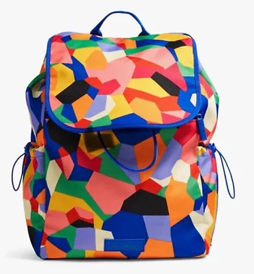 Vera Bradley Backpack Lighten Up Pop Art Colorful Drawstring Rucksack • $49.99