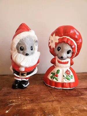 Vintage Christmas Provincial Mold Santa & Mrs Claus Mice Ceramic Mid Century MCM • $45