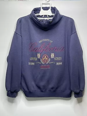 Vintage Genus Tag UCSB Santa Barbara 1/4 Pullover High Collared M Blue • $39.99