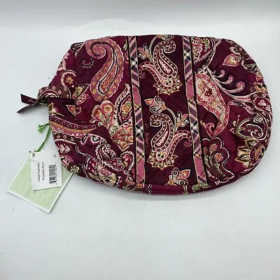 Vera Bradley Cosmetic Makeup Bag Piccadilly Plum Zippered ~ 11” X 9” • $29.99