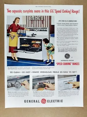 1952 GE General Electric Speed Cooking Range Oven Vintage Print Ad • $9.99
