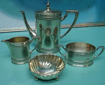 4pc Antique Rare German 800 Silver Tea Set Sugar Pot Jug Bon Dish Wilhelm Binder • $565