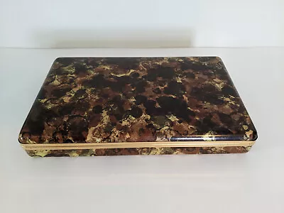 Vtg Retro 60's/70's Mele Brown/Tan Clamshell Tortoise Shell 10  Jewelry Box • $20