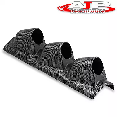 Triple 3 Hole A-Pillar ABS Carbon Look Gauge Meter Pod Drift Display Holder 52MM • $19.99