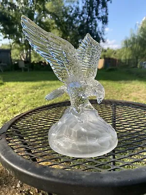 Vintage Cristal D'Arques Eagle Sculpture Frosted Crystal • $20.20